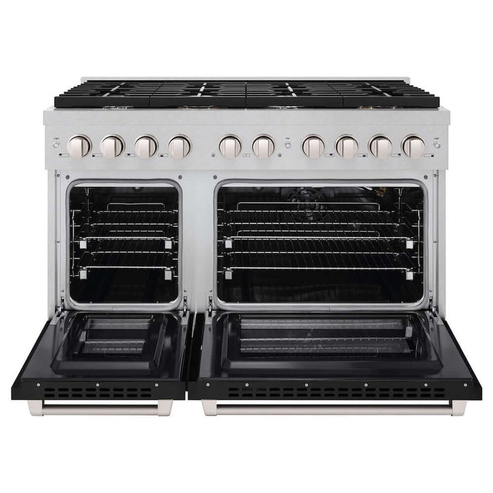 ZLINE 48"Gas Range, Convection Gas Oven, DuraSnow® Black Matte, SGRS-BLM-48