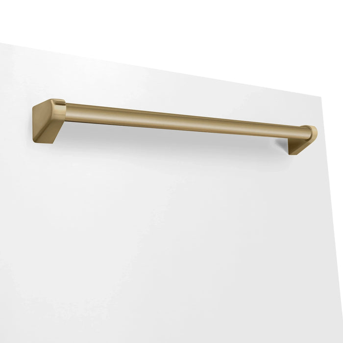 ZLINE Autograph 24" Dishwasher, White Door, Bronze DWMTZ-WM-24-CB