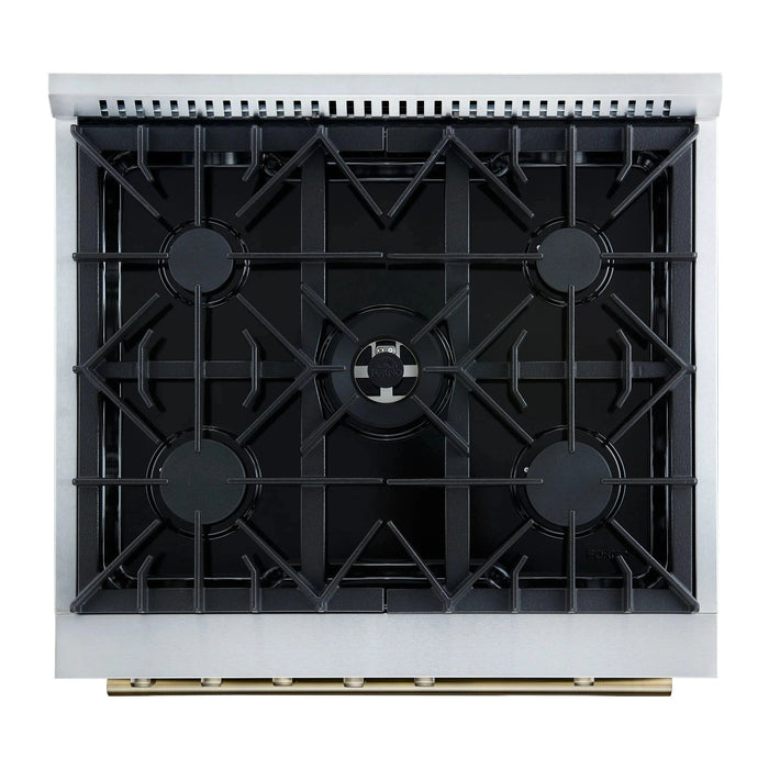 FORNO Giovanni 30" Gas on Gas Range FFSGS6274-30BLK