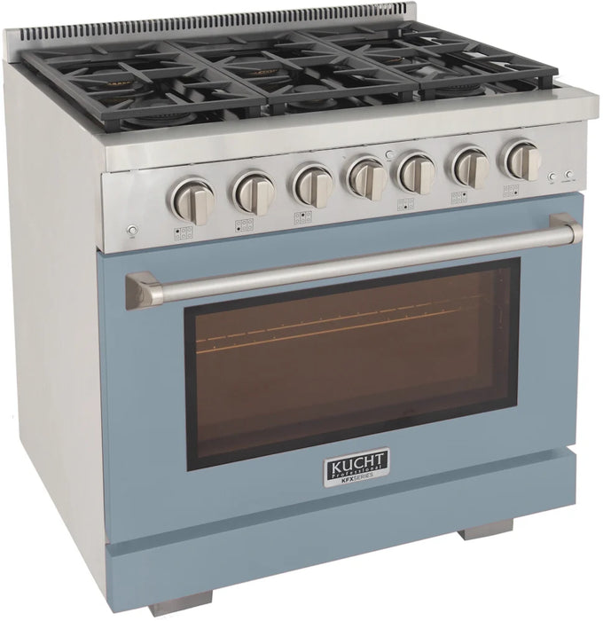 Kucht 36" Freestanding Professional Gas Range Liquid Propane KFX3600X/LP-LB