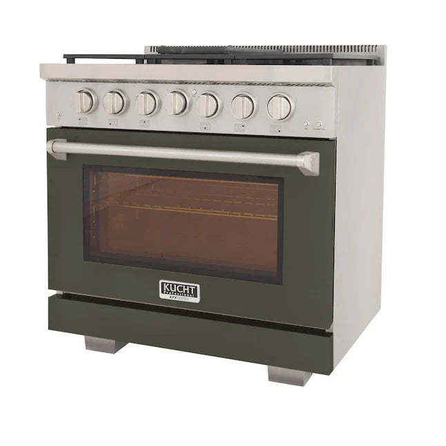 Kucht 36" Professional Gas Range, 6 Burners, Grill/Griddle, KFX360-G