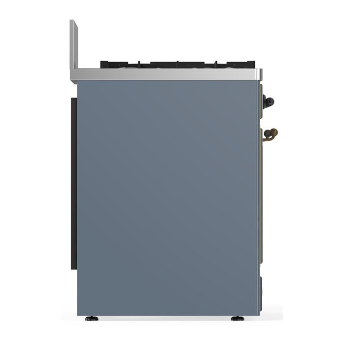 ILVE Majestic III 30" Dual Fuel Range, Blue Grey Copper Trim UM30QNR3BGP