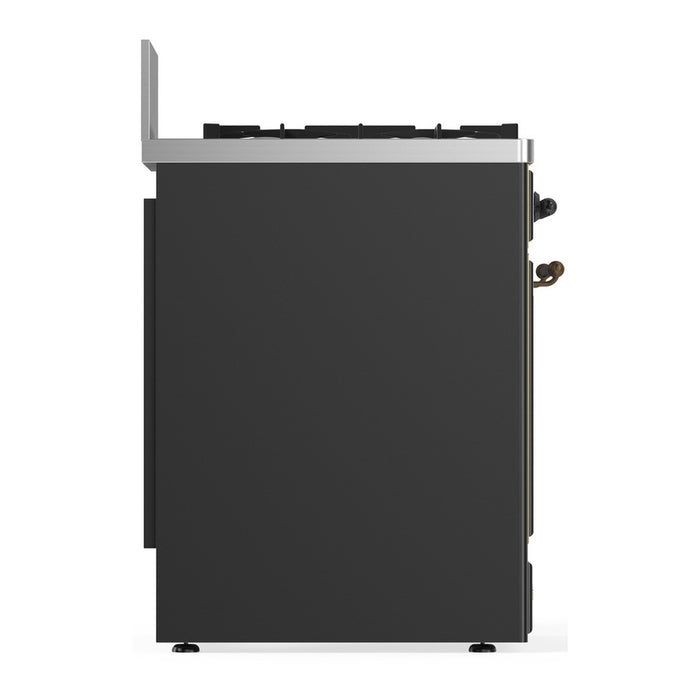 ILVE Majestic III 30" Dual Fuel Range Matte Graphite Burnished Trim UM30NR3MGB