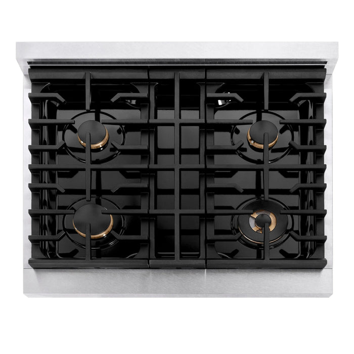 ZLINE 48" Paramount Gas Rangetop DuraSnow® Stainless Steel Champagne Bronze SRTSZ-48-CB
