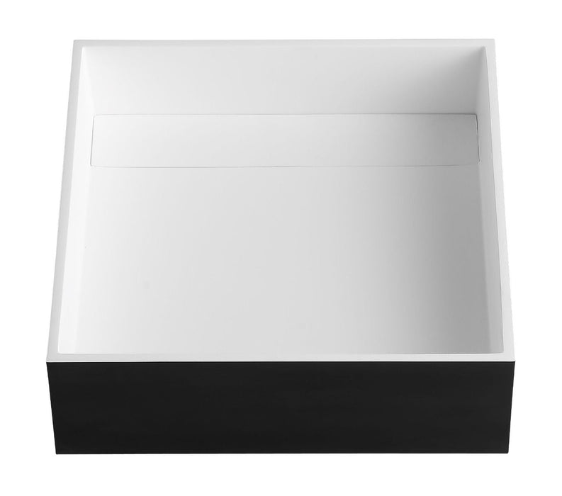 ALFI brand Black Matte 14" Square Solid Surface Resin Sink ABRS14SBM