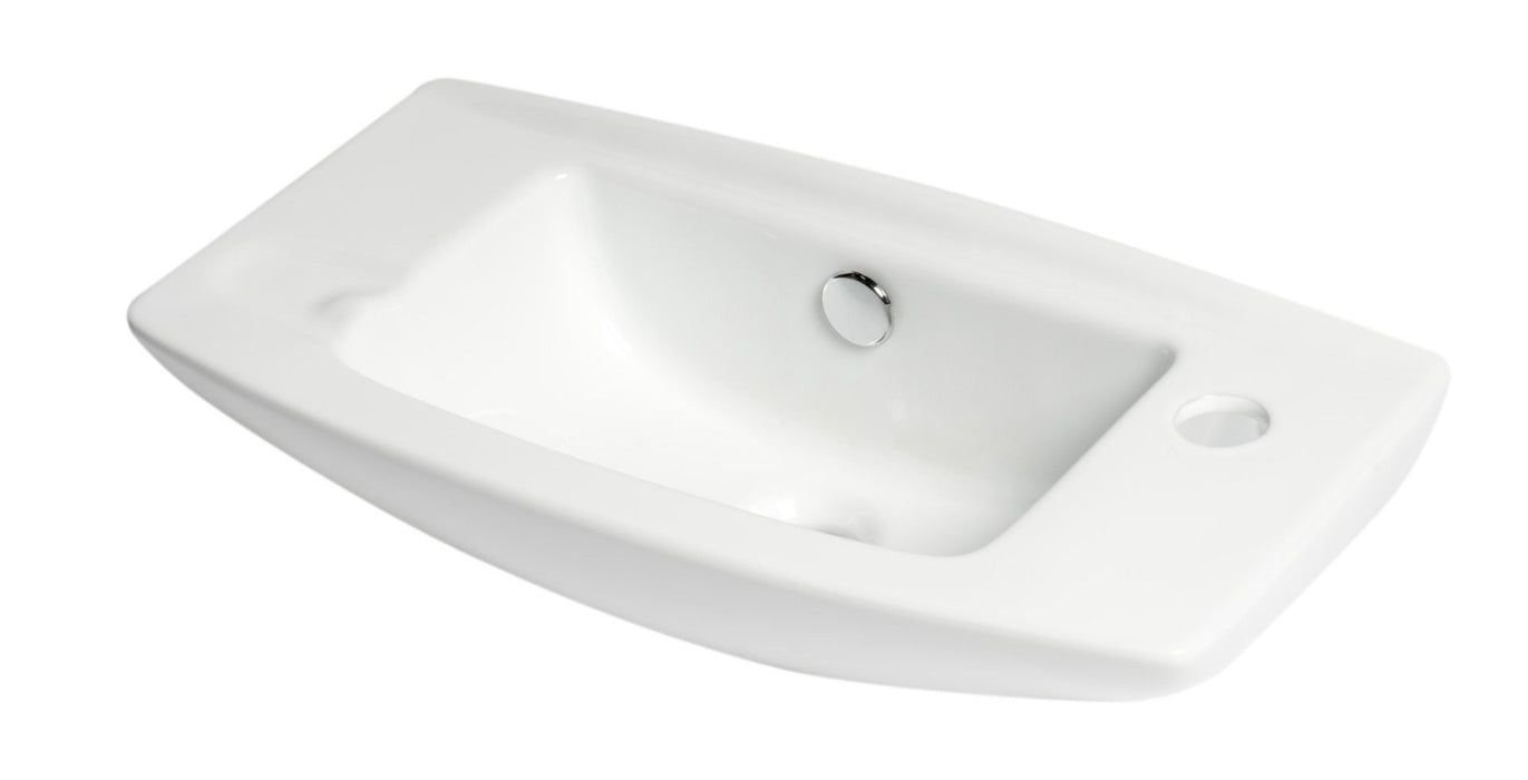 ALFI brand White 20" Small Wall Mounted Ceramic Sink with Faucet Hole ABC115