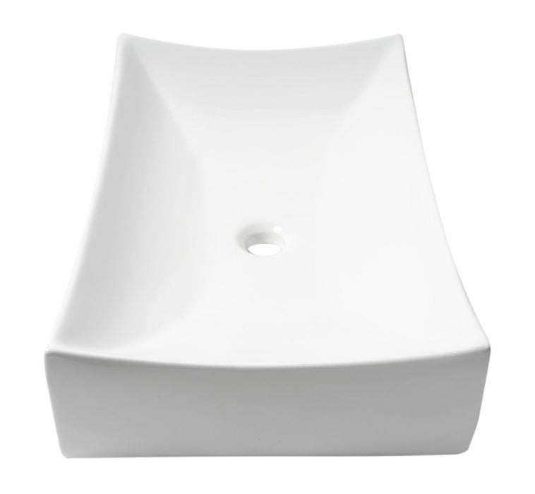 ALFI brand White 26" Fancy Rectangular Above Mount Ceramic Sink ABC904