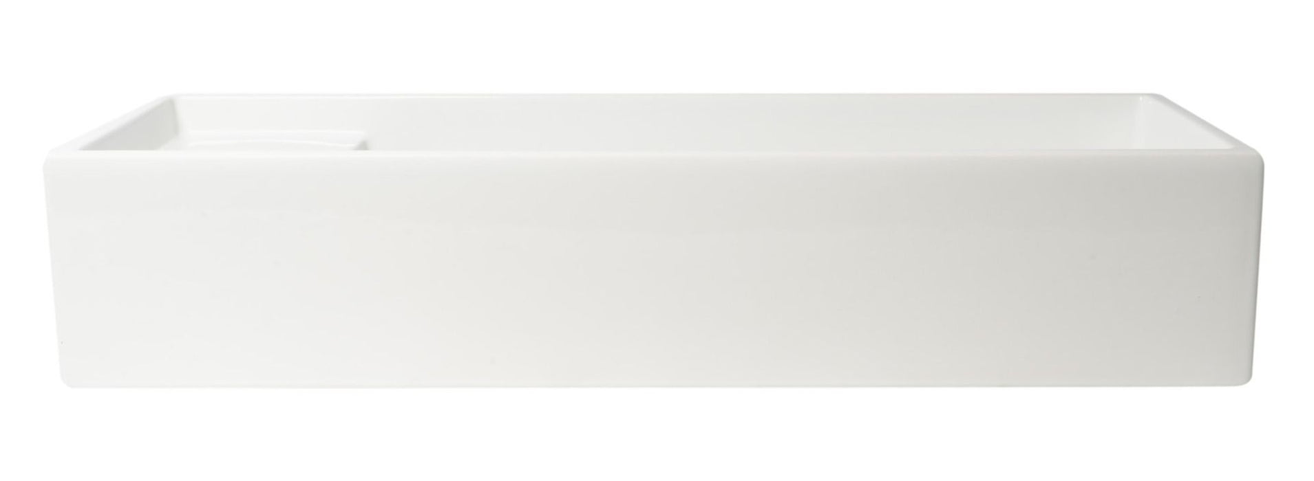 ALFI brand 39" White Above Mount Fireclay Bathroom Trough Sink AB39TR