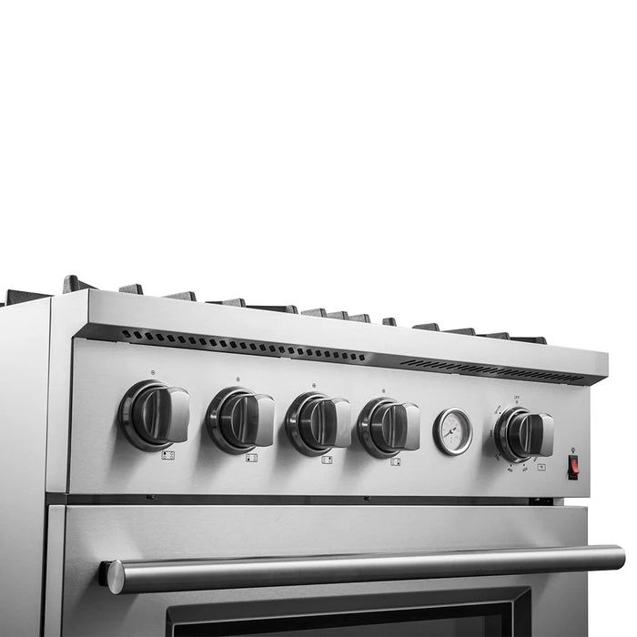 Forno 30" Gas Range,  Built-In Temperature Gauge, FFSGS6277-30