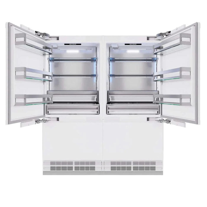 ZLINE 72" Panel Ready Built-In Bottom Freezer Refrigerator,Water Dispenser, Ice Maker, Matte Black RBITZ-72-MB