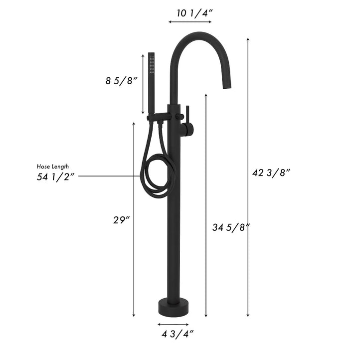 ZLINE Emerald Bay Bath Tub Filler in Matte Black EMBY-BTF-MB