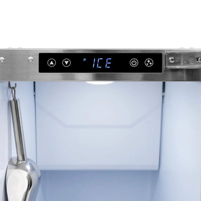 ZLINE Autograph Edition 15" Touchstone Clear Cube Ice Maker, Drain Pump, Black Stainless Steel Door, Helix Handle ICCDZ-BS-15-KCB