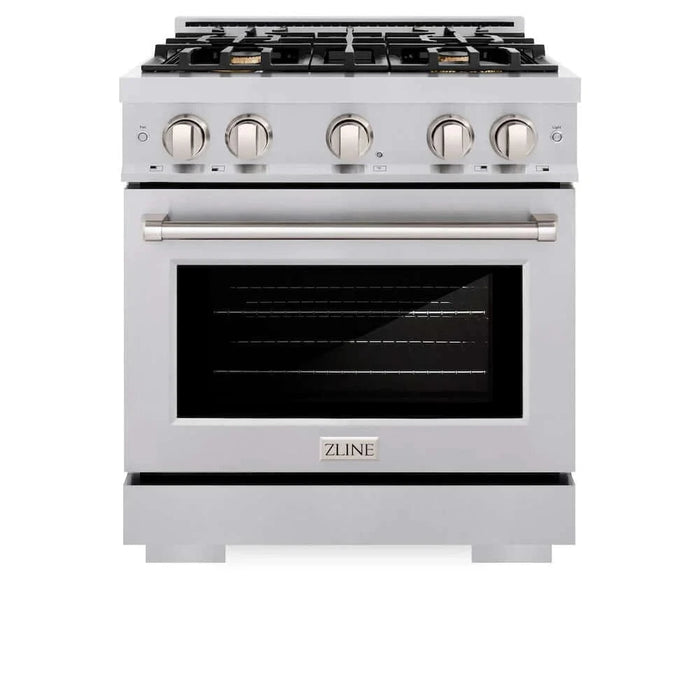ZLINE 30" Select Gas Range Convection Gas Oven Stainless Steel Brass Burners HGR-BR-30