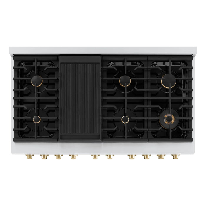 ZLINE 48"Paramount Dual Fuel Range Black Matte Gold SDRZ-BLM-48-G