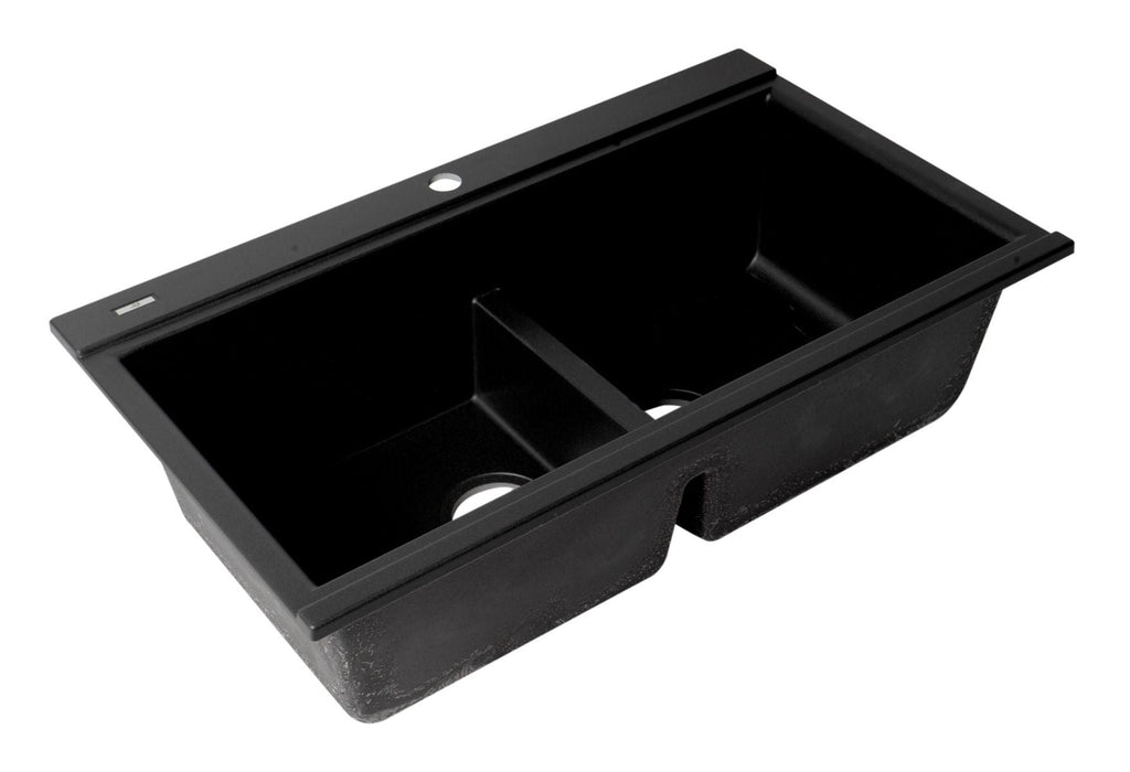 ALFI brand 34" Granite Composite Workstation Step Sink, Accessories AB3418DBDI