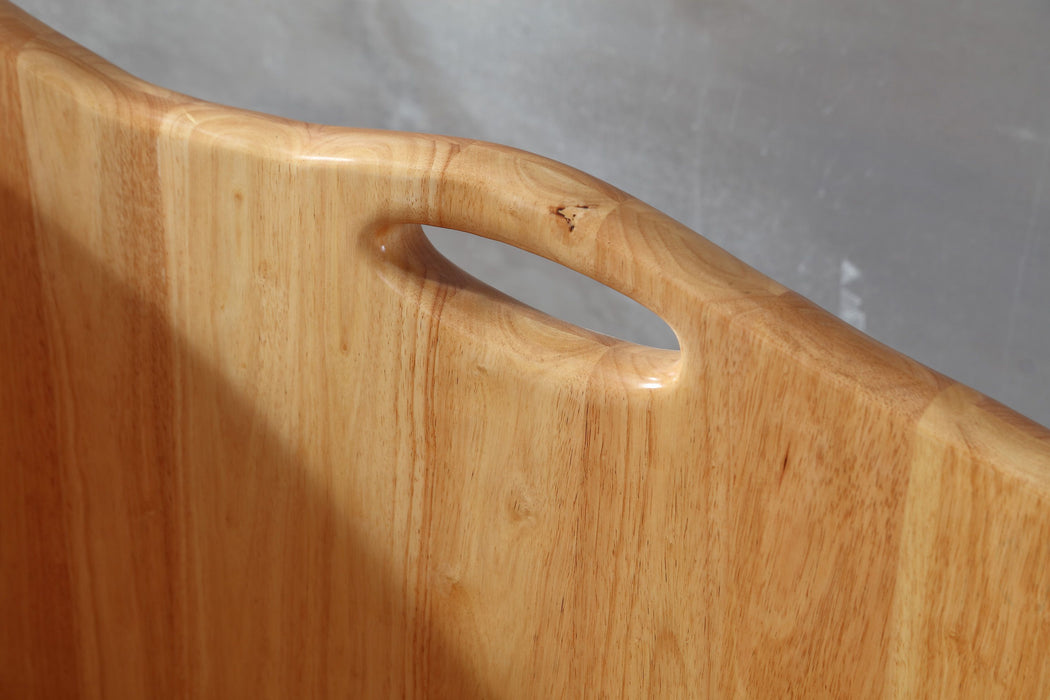 ALFI brand 57" Free Standing Wooden Soaking Bathtub, Headrest AB1187