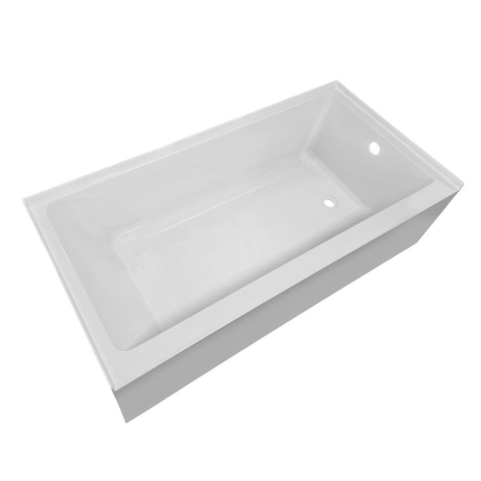 Whitehaus Alcove Soaking Bathtub, Drain Hole Options WHAB6030-L-WH