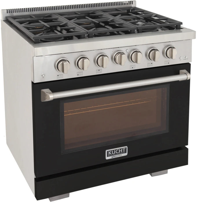 Kucht 36" Freestanding Professional Gas Range KFX3600X-BK