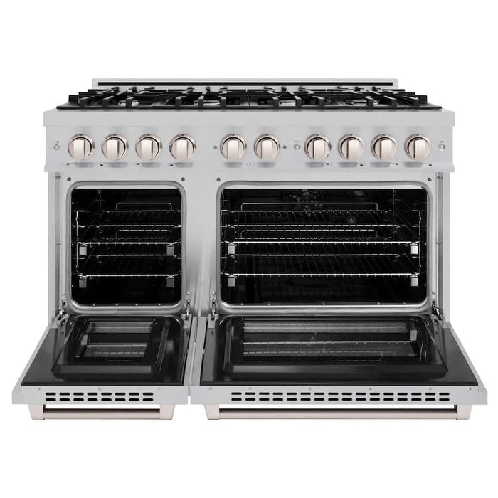 ZLINE 48" Select Dual Fuel Range Gas Cooktop Electric Convection Oven DuraSnow® Stainless Steel HDRS-48