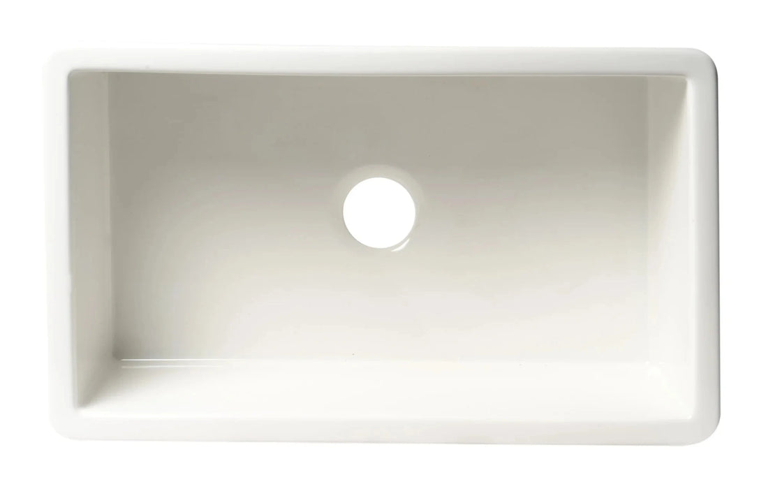 ALFI brand White 30" Fireclay Undermount Fireclay Kitchen Sink ABF3018UD-W
