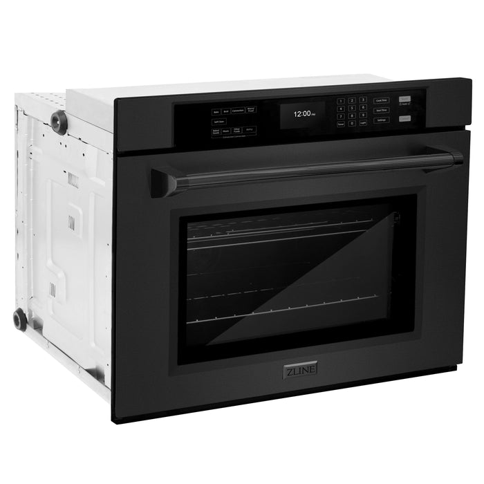 ZLINE 30 "Professional True Convection Single Wall Oven, Air Fry, Self Clean, Black Stainless Steel, WASB-30