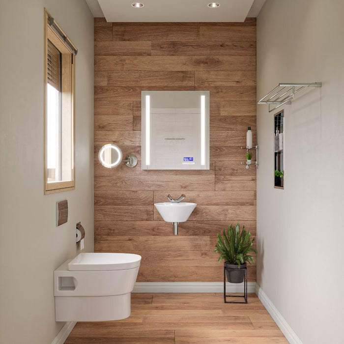 ALFI brand White 17" Round Wall Mounted Ceramic Sink, Faucet Hole ABC113