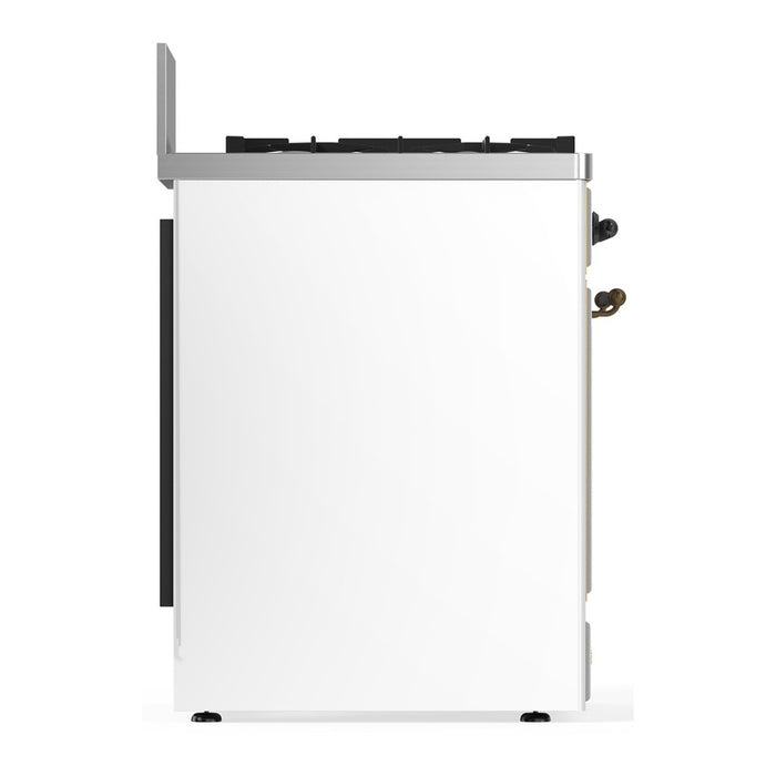 ILVE Majestic III 30" Dual Fuel Range, White Copper Trim UM30QNR3WHP