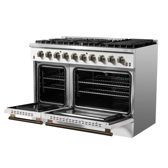 FORNO Galiano 48" Gas on Gas Range FFSGS6244-48WHT