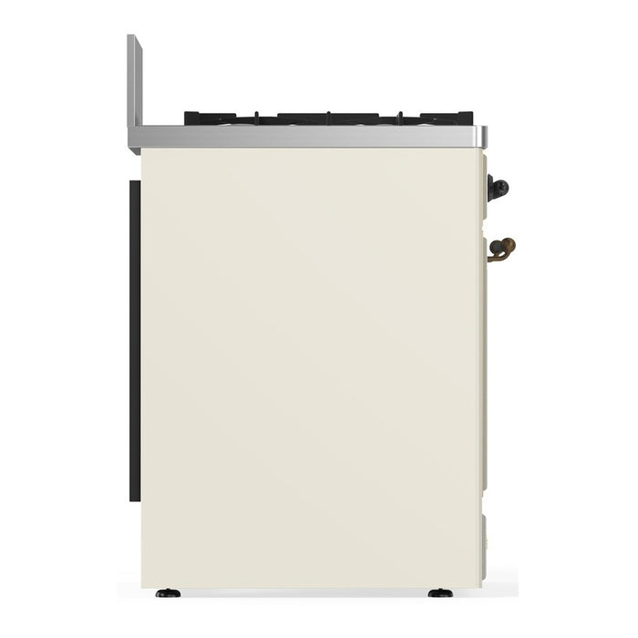 ILVE Majestic III 30" Dual Fuel Range Antique White, Copper Trim UM30NR3AWP