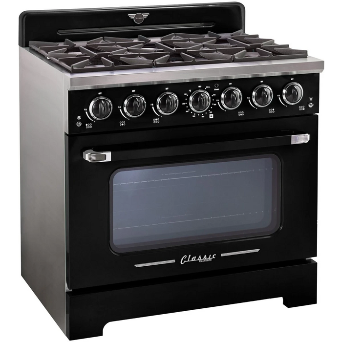 UNIQUE 36" Freestanding Retro Gas Range, UGP-36CR B