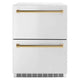 ZLINE 24" Touchstone 168 Can Outdoor-Rated Dual Refrigerator Drawer, Gold, RDSOZ-ST-24-G