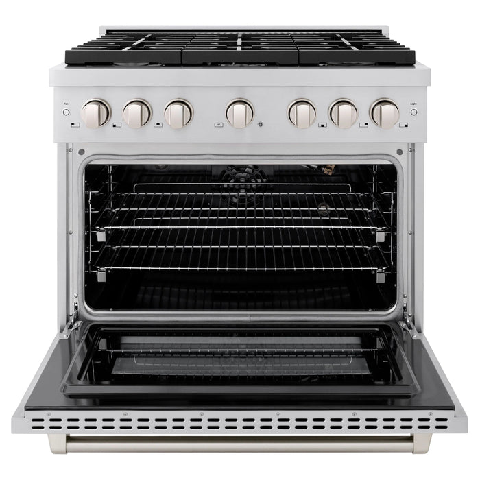 ZLINE 36"Paramount Dual Fuel Range Stainless Steel, SDR36