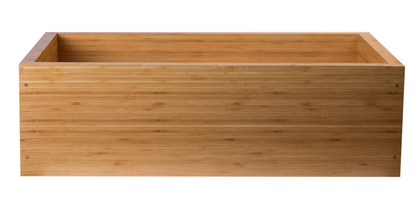 ALFI brand 33'' Double Bowl Apron Front Farm Bamboo Kitchen Sink AB3321