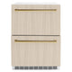 ZLINE 24" Touchstone 168 Can Outdoor-Rated Dual Refrigerator Drawer, Panel Ready Gold, RDSPOZ-24-G