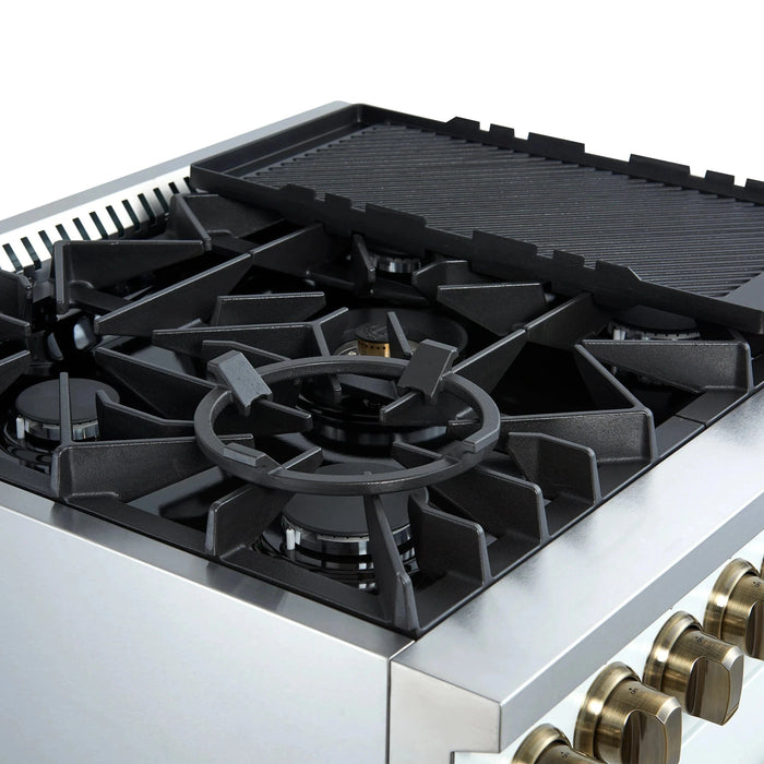 FORNO Giovanni 30" Gas on Gas Range FFSGS6274-30WHT