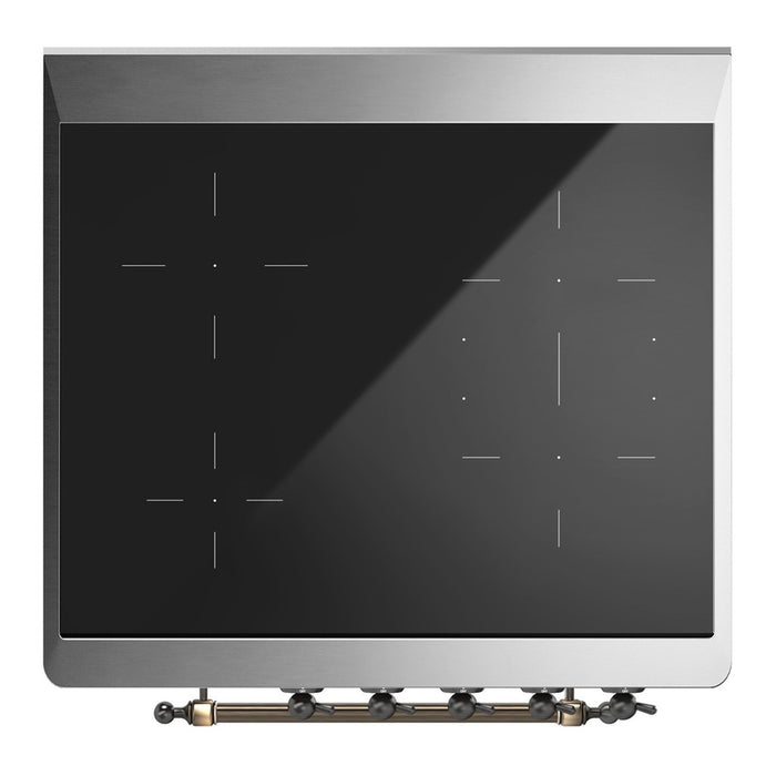 ILVE 30" Majestic III Induction Range Glossy Black Burnished Trim UMIB30NR3BKB