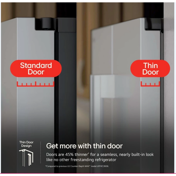 LG 36" Counter-Depth MAX™ Freestanding French Door Smart Refrigerator, LF24Z6530S