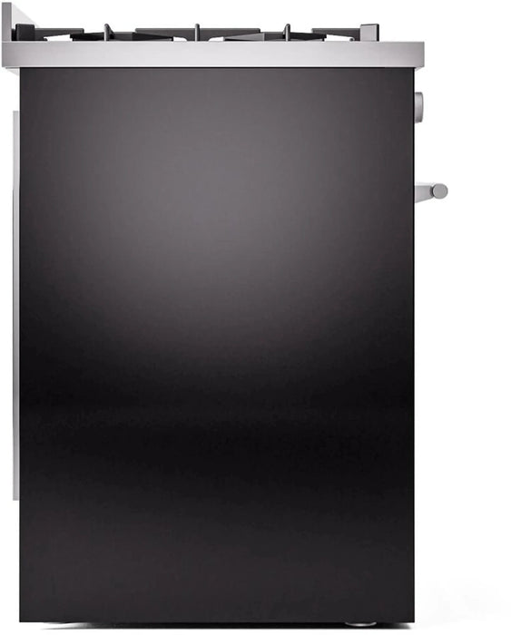ILVE 30"Professional Plus Liquid Propane Dual Fuel Range, Glossy Black UP30WMPBKLP