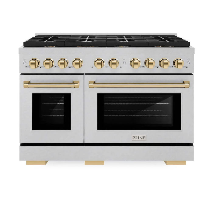 ZLINE 48"Gas Range, Convection Gas Oven, DuraSnow® Gold, SGRSZ-48-G