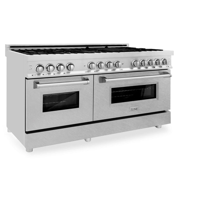 ZLINE 60" Professional Dual Fuel Range with Snow Finish Door, RA-SN-60