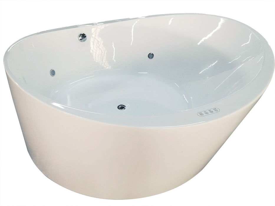 EAGO 66" Round Free Standing Acrylic Air Bubble Bathtub AM2130