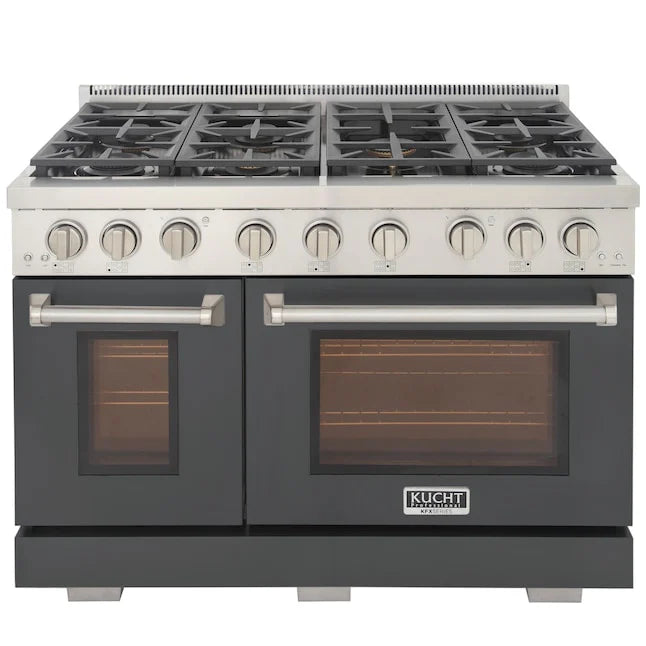 Kucht 48" Professional Gas Range, 7 Burners, Grill/Griddle, KFX480-GY