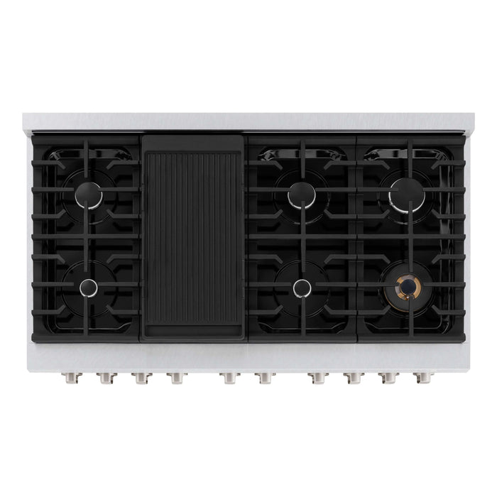 ZLINE 48"Paramount Dual Fuel Range DuraSnow® Black Matte SDRS-BLM-48