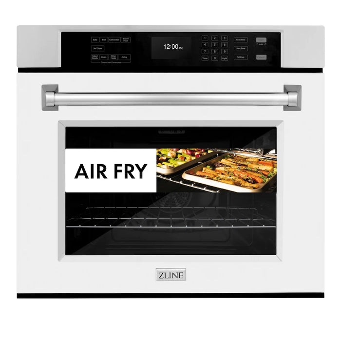 ZLINE 30 "Professional True Convection Single Wall Oven, Air Fry, Self Clean, White Matte WAS-WM-30