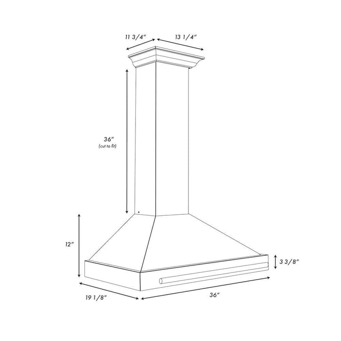 ZLINE 36" Autograph Stainless Wall Range Hood KB4SNZ-BLM36-CB