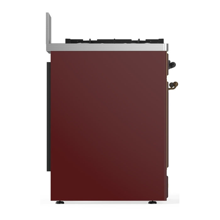 ILVE Majestic III 30" Dual Fuel Range Burgundy Copper Trim UM30QNR3BUP