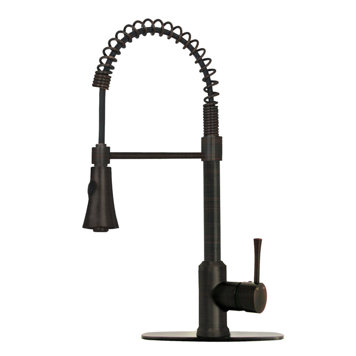 One-Handle Pre-Rinse Spring Copper Kitchen Faucet