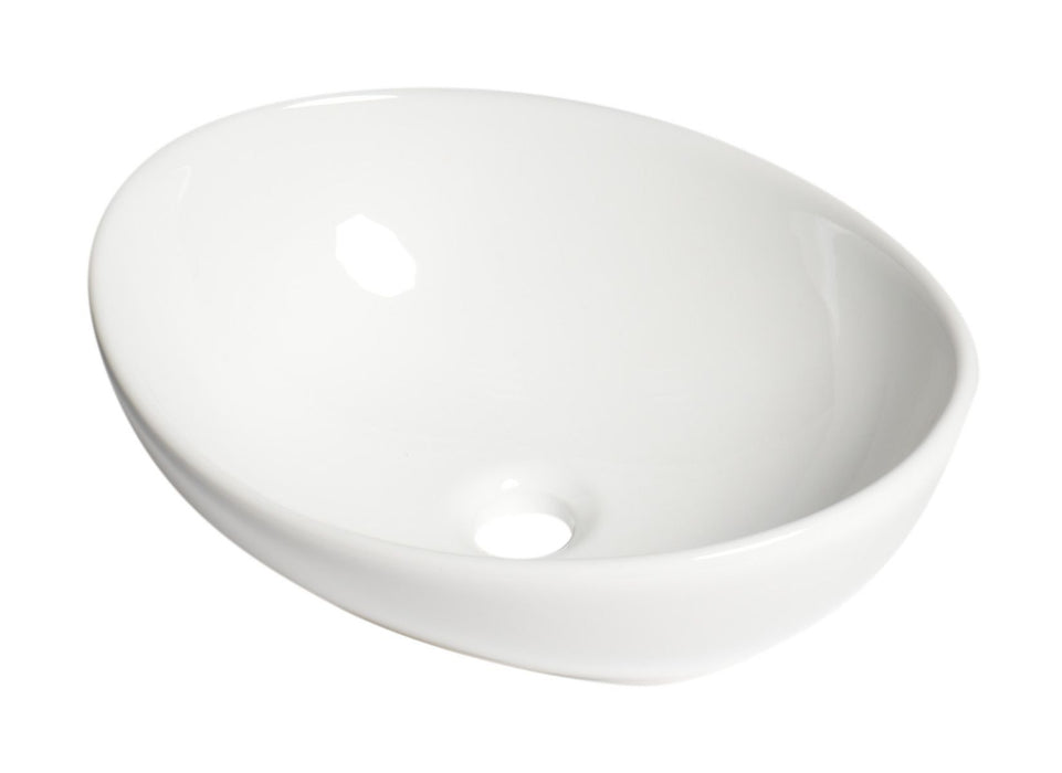 ALFI brand White 16" Egg Shape Above Mount Ceramic Sink ABC913
