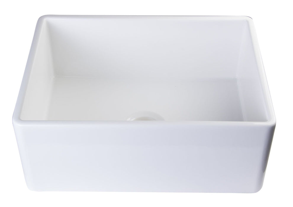 ALFI brand 26" Contemporary Smooth Fireclay Farmhouse Kitchen Sink AB505-W
