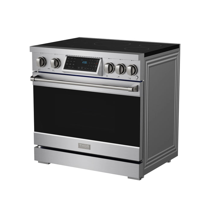 THOR Kitchen 36" 6 Professional Smooth Glass Top Induction Range - Close-Up View